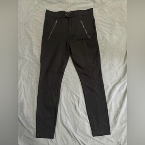 J Crew Women’s Pixie Slim Pants Size 4 R Black With Zipper Pockets